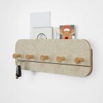 Sobuy design porte - manteau mural porte - serviette penderie pat�re murale avec 5 crochets en bambou ...