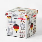 Sobuy fss41 - k - de 38x38x38cm coffre de rangement cube pouf d� pliable tabouret bo�te assise rembourr�e ...