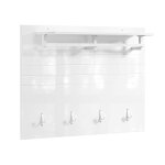 Sobuy porte manteau mural bois avec pat�re murale et �tag�re rangement ¿ meuble entr�e mural multifonction ...