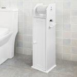 Sobuy frg135 - w support papier toilette armoir porte - papier toilettes porte brosse wc en bois - blanc ...