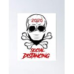 Social distancing funny skull poster Social distancing funny skull poster