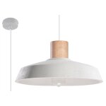 Sollux - plafonnier a 1 ampoule en forme de dôme blanc, bois naturel, e27 Sollux - plafonnier a 1 ampoule en forme de dôme blanc, bois naturel, e27