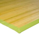 Solo bamboo - tapis en bambou � larges lattes bord� d'une ganse en coton 70 x 120 cm vert anis
