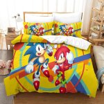 Sonic pi��ces d imprim�� th��me dissimul�� fermeture ��clair taies d'oreiller et housse de couette enfants ...