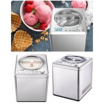 Sorbeti�re hq 2l 180w acier inoxydable bross� �cran lcd cuve amovible en acier inoxydable