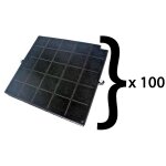 Sos accessoire lot de 100 filtres charbon airforce fc120 affcaf16cs 260x256x17 mm pour hotte whirlpool ...