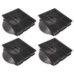 Sos accessoire lot de 4 filtres charbon rectangulaire fat303 type 303 215x205x43 mm hotte (amc895 chf303 ...