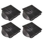 Sos accessoire lot de 4 filtres charbon rectangulaire fat303 type 303 215x205x43 mm pour hotte whirlpool ...