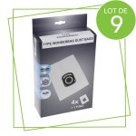 Sos accessoire lot de 9 botes de 4 sacs + 1 filtre hygiene + pour aspirateur tefal zr200520 aspirateur ...