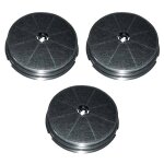 Sos accessoire lot de trois filtres charbon rond type 180 cr300 190x40 mm pour hotte ariston hotpoint ...