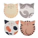 Sous - verre 4 pices, sous - verre en cramique absorbant l', sous - verre chat mignon, pour table ...