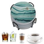 Sous - verres absorbants pour boissons, 6 pi�ces, dessous de verres en c�ramique pour protection de table, ...