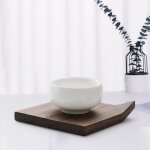 Sous - verres en bois rutilisables, dcoration de maison, bois naturel de noyer / htre, rsistant a ...