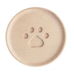 Sous - verre en bois thermo - isolant, sous - plat rond en bois avec patte d'ours / chat, dcoration ...