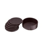 Sous - verres en cuir marron pour boissons, lot de 6 supports, prot�ge les meubles des rayures et des ...