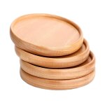 Sous - verres ronds en bois pour boisson, 4 pi�ces, pour caf� et th�, pour mariage, pendaison de cr�maill�re, ...