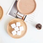 Sous - verres ronds en bois naturel, tapis de d�coration de table, coussin de tasse, porte - th� ou caf�, ...