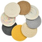 Sous - verres ronds tress�s en coton, sous - verres ronds tress�s en coton,