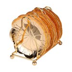 Sous - verres vintage en mtal a motif de feuille de lotus, sous - verres pour boissons, tapis pour tasses ...