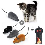 Souris en peluche a mouvement m�canique sans fil pour chat et chiot, accessoire electronique amusant ...