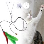 Souris en peluche r�tractable pour chat, jouet suspendu a la porte, corde a gratter interactive, divertissemen ...