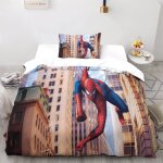 Spiderman housse de couette d imprim�� en microfibre avec movie parure de lit, fermeture ��clair et taie ...