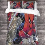 Spiderman housse de couette d imprim�� en microfibre avec movie parure de lit, fermeture ��clair et taie ...