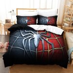 Spiderman housse de couette imprim�e en d avec taies d'oreiller et housse de couette a fermeture eclair ...