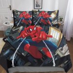 Spiderman linge de lit d en microfibre avec fermeture ��clair - movie housse de couette, parure de lit ...