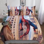 Spiderman parure de lit d imprim�� en microfibre avec movie housse de couette, fermeture ��clair et taie ...