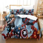 Spiderman parure de lit imprim�e en d pi�ces, housse de couette en polycoton douce et confortable, avec ...