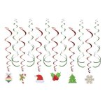 D�coration de f�te murale - ptit clown - spirale m�tallis�e - no�l - lot de 12