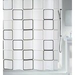 Spirella rideau de douche peva frame 180x200cm noir et blanc