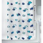 Spirella rideau de douche peva hugo 180x200cm bleu et blanc