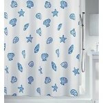 Spirella rideau de douche polyester concha 180x200cm bleu marine