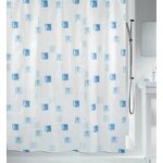 Spirella rideau de douche polyester milano 180x200cm bleu ciel et blanc