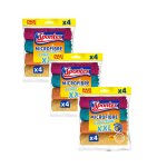 Spontex lot de 3 packs de 4 lavettes microfibre collection xxl - 12 microfibres