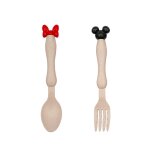 Spoonfork beige - service de table en paille de bl style dessin anim mignon pour bb, ensemble de ...