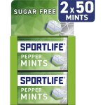 Sportlife menthe poivr�e sans sucre bonbons 2 paquets 70g