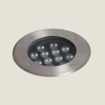 Spot ext�rieur led 12w solid encastrable au sol inox hallo 2700k blanc chaud