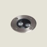 Spot ext�rieur led 3w solid encastrable au sol inox hallo 2700k blanc chaud