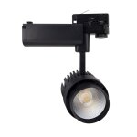 Spot led dora 30w noir pour rail triphas� (3 allumages) blanc chaud 2700k