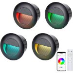 Spot led encastrable ext�rieur rgbw ip65, 65mm, t�l�commande & bluetooth, noir, lot de 4.