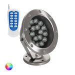 Spot led rgb fixation au sol 12v 18w submersible ip68 rgb