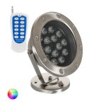 Spot led rgb fixation au sol 24v 15w submersible ip68 rgb