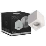 Spot de plafond en saillie - halis - sq white - gu10 - carr� blanc - anneau blanc