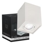 Spot de plafond simple en saillie pallad 1 blanc gu10 ip20 carr� edo