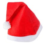 Chapeau de p�re no�l en peluche rouge - springos - taille universelle - pour no�l et les f�tes