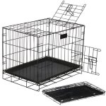 Springos cage de transport pour chien 60 x 50 x 42 cm, 2 portes, pliable, transportable, caisse de ...