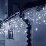 Guirlande lumineuse - springos - 500 led - 22, 5 m - blanc froid - fonction flash